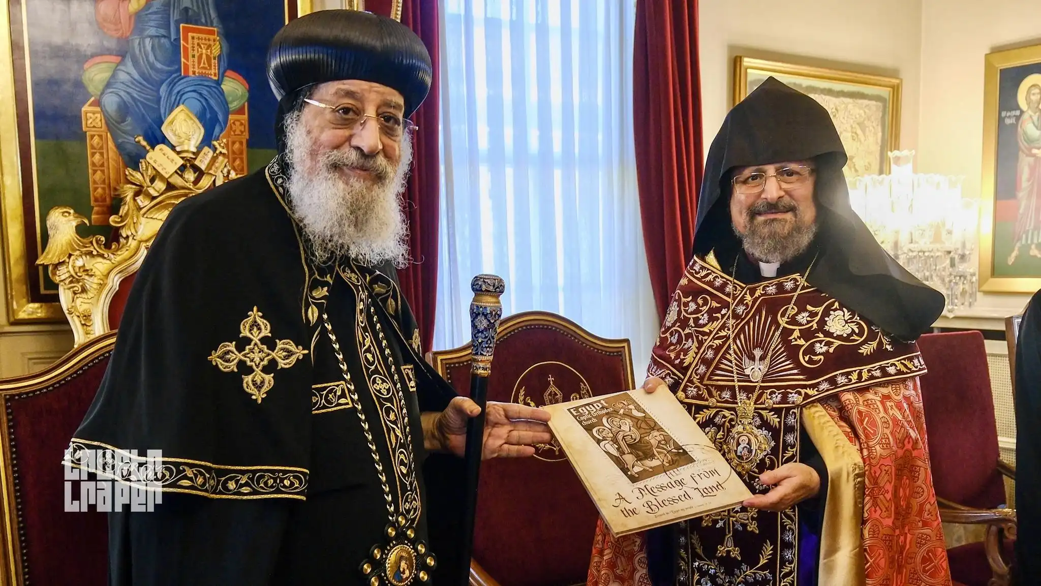 Պոլիս. Սահակ Բ. Պատրիարք ընդունեց Ղըպտի Քոյր Եկեղեցւոյ Թաւատրոս Բ. Պապը   