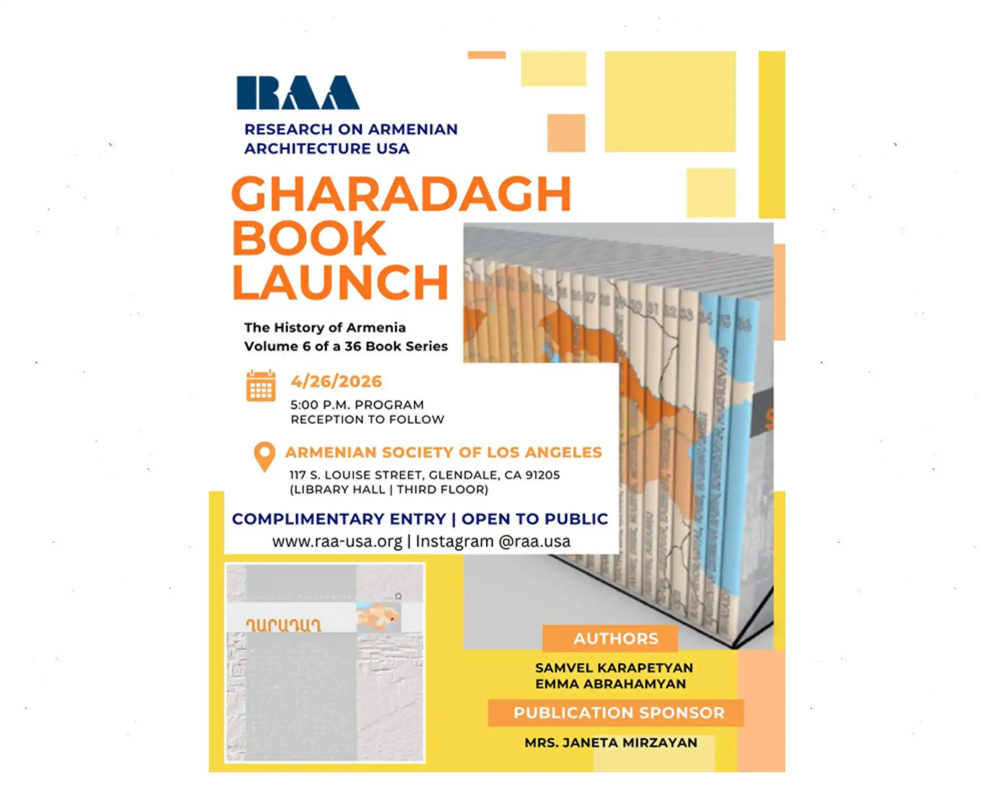 «Ղարադաղ» Հատորին Ներկայացումը՝ 26 Ապրիլին