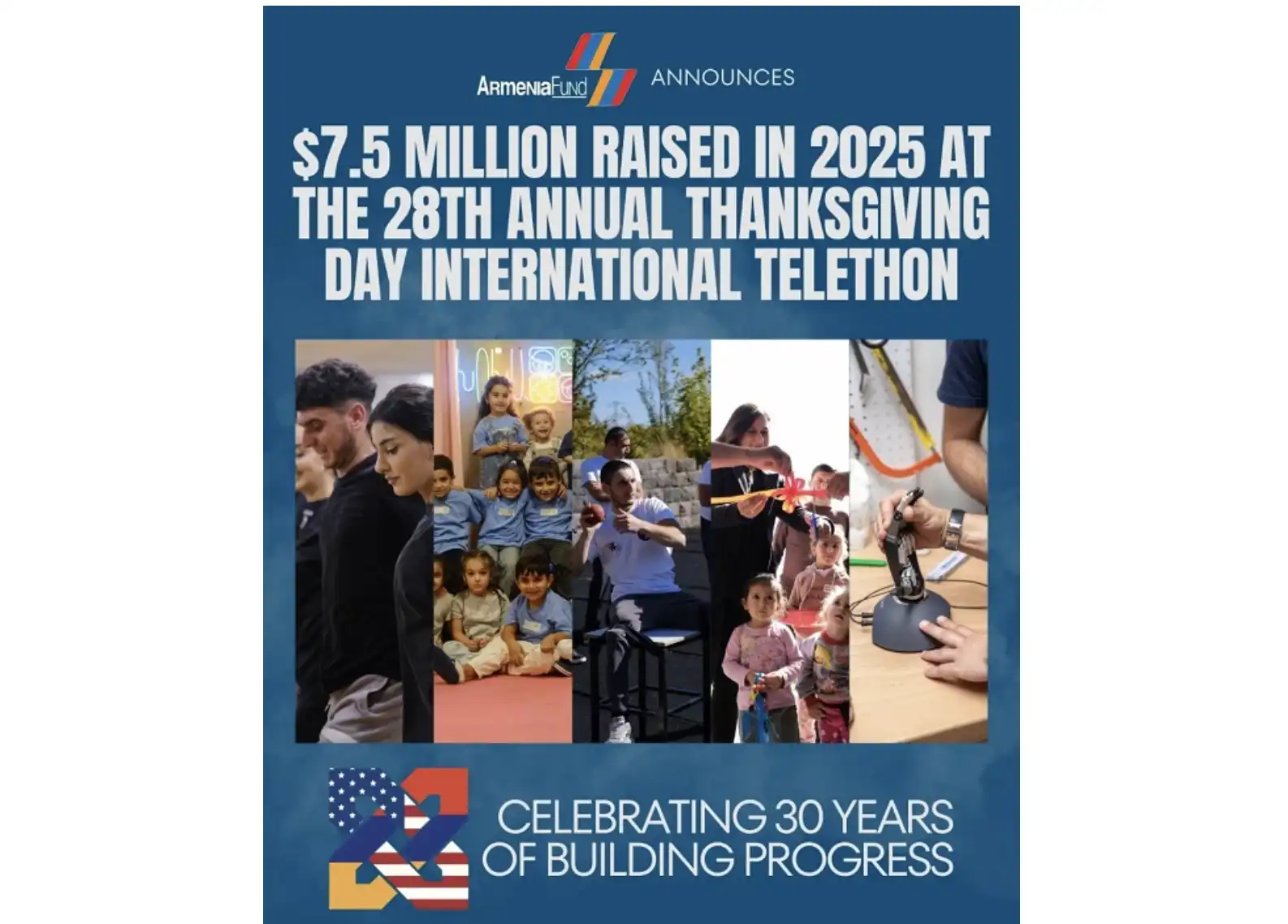 «Հայաստան» Համահայկական Հիմնադրամի Դրամահաւաքը 7.5 Միլիոն Տոլար Գոյացուց