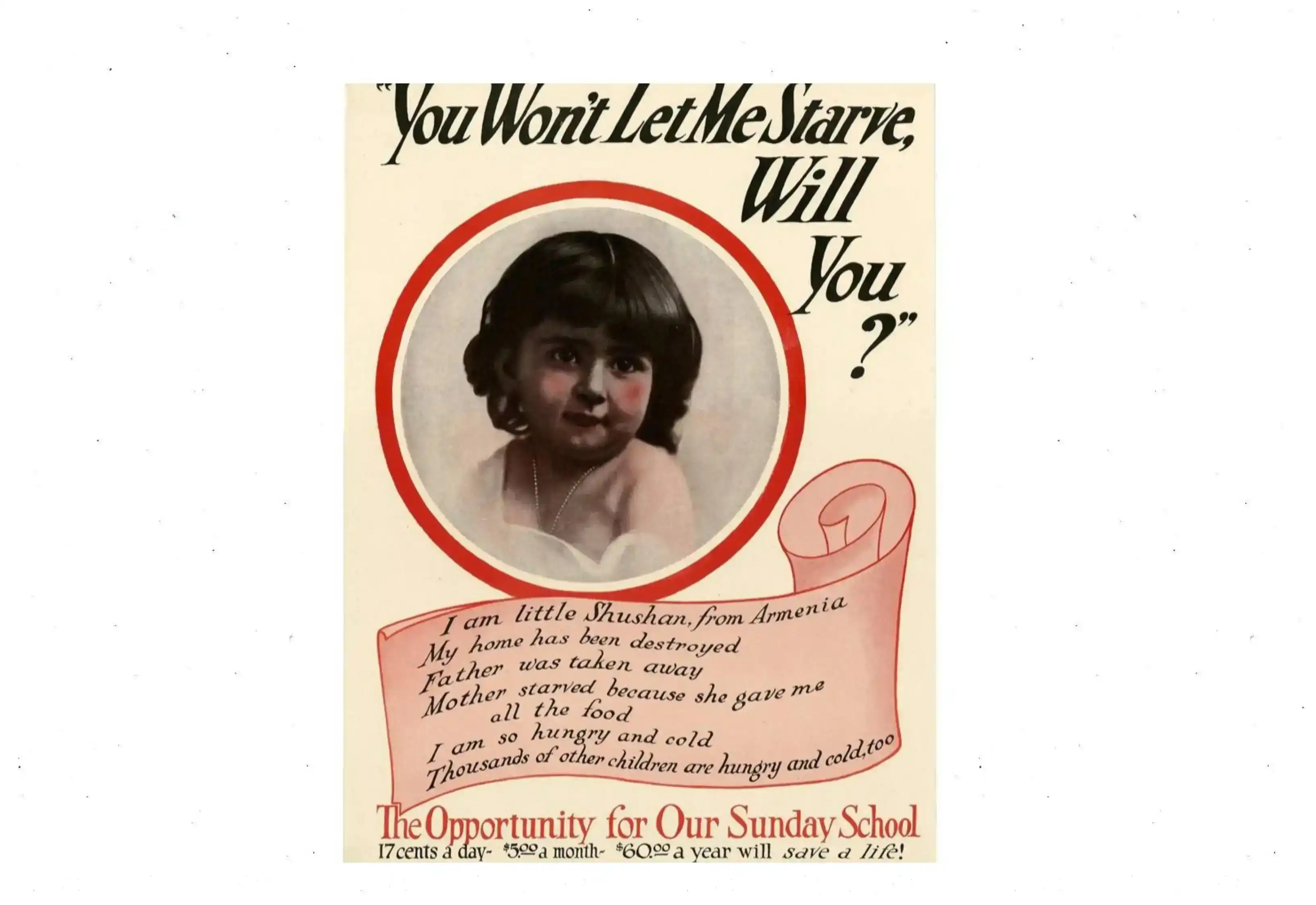 «Ես փոքրիկ Շուշանն եմ… օգնէ ինծի». Խոնարհելով Near East Reilef-ի մեծ առաքելութեան առջեւ      