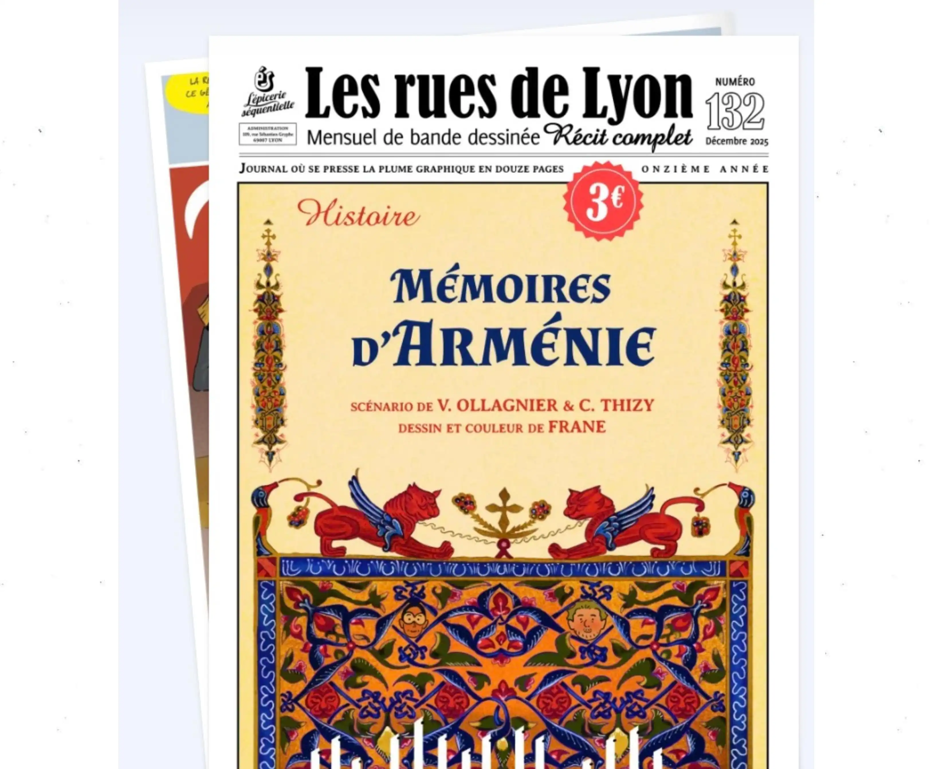 «Les Rues de Lyon»-ի նոր թիւը նուիրուած է հայկական յիշողութեան եւ Լիոնի հայերուն