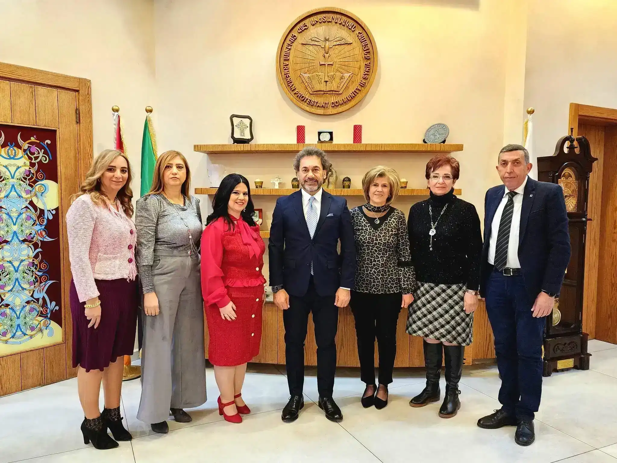 Հալէպ. Հայ Աւետարանական Բեթէլ Եկեղեցւոյ Միացեալ Ժողովի շնորհաւորական այցը՝ Համայնքապետ Սելիմեանին 