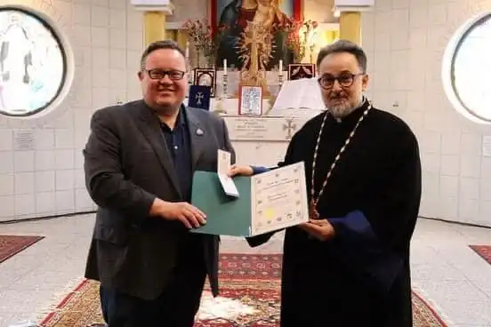 Գանատայի մէջ. Հոգշ. Տ. Գեղարդ ծ. վրդ.ին՝ Պատուեգիր