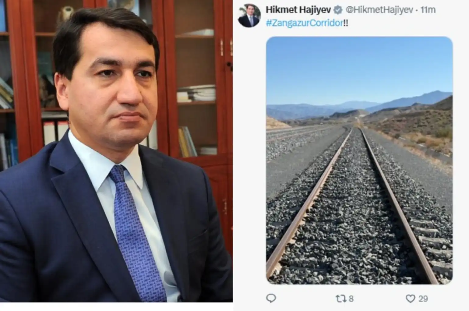 «Զանգեզուրի միջանցք»․ Ալիեւի օգնականը հրապարակում ըրած է