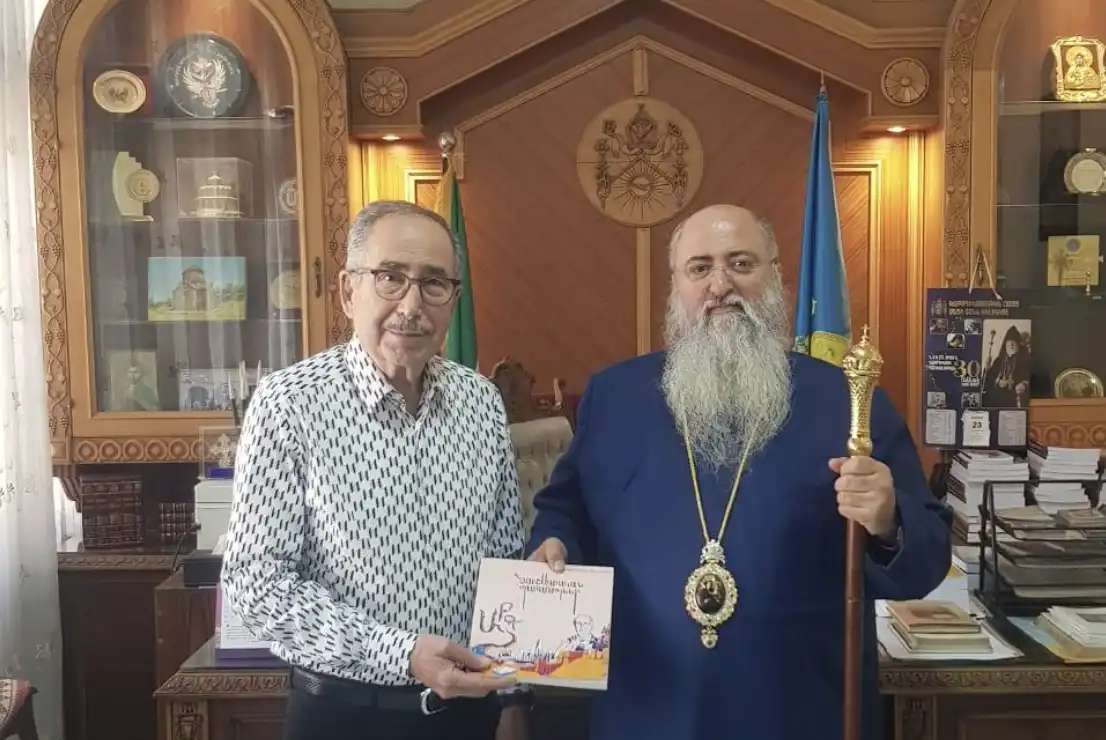 Քուէթահայ բարերար Կիրակոս Գույումճեան Թեմակալ Առաջնորդին՝ հիւր