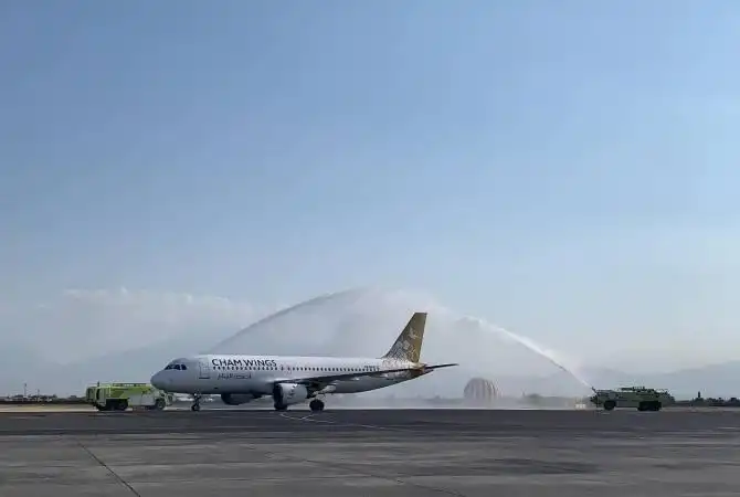 Հալեպ-Երեւան-Հալեպն օդանավը դիմավորվեց ջրային կամարով