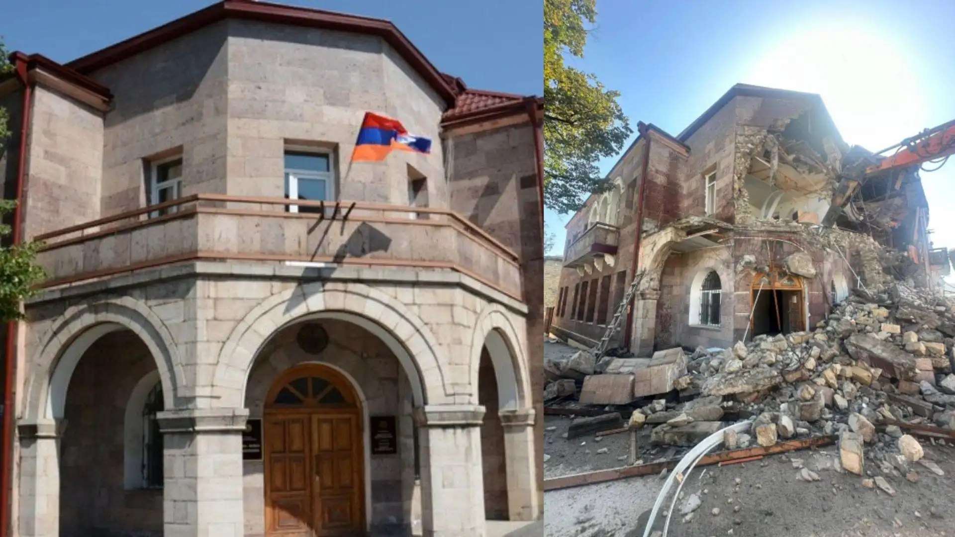 Ստեփանակերտի մէջ կը քանդուի Արցախի ԱԳՆ շէնքը (Լուսանկար)