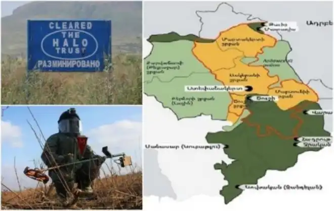 Բրիտանական «HALO Trust»-ը թրքական կողմին փոխանցած է Արցախի ականապատուած տարածքներու քարտէզը