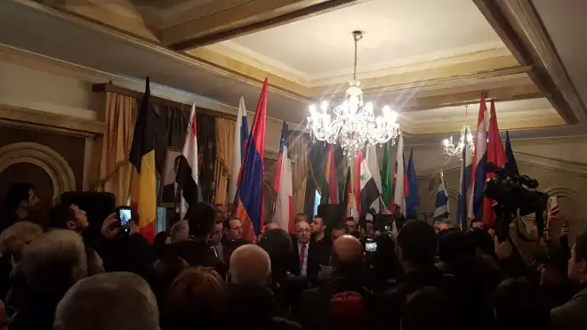 Երեւանի մէջ.  Շնորհակալութեան   երթ  դէպի  Սուրիոյ դեսպանատուն (Տեսանիւթ)