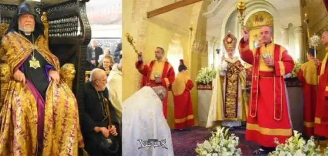 Ն.Ս.Օ.Տ.Տ. Արամ Ա. Վեհափառ հայրապետին հանդիսապետութեամբ անդրանիկ Պատարագ՝ Ս. Քառասնից Մանկանց Սրբագործուած Մայր եկեղեցւոյ մէջ