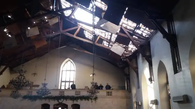 Հալէպի  Աւետարանական  Էմանուէլ Եկեղեցին   Հրթիռի Թիրախ. Վնասները Նիւթական Են (Լուսանկար)