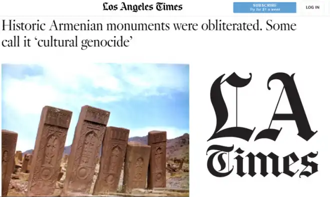 Los Angeles Times-ը  Ջուղայի հայկական խաչքարերու բնաջնջումին մասին ծաւալուն յօդուած տպագրած է