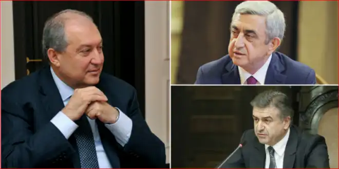 Նախագահ Արմէն Սարգսեանը հանդիպում ունեցած է Սերժ Սարգսեանի եւ Կարէն Կարապետեանի հետ