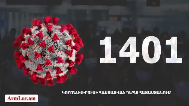 Հայաստանի մէջ «Քորոնա» Ժահրով վարակուած անձերու հաստատուած թիւը հասաւ 1401-ի