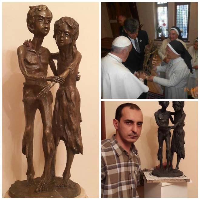 Տաղանդավոր քանդակագործ Գագոյի ստեղծագործությունը Հռոմի Պապն իր հետ Վատիկան կտանի. լուսանկարներ
