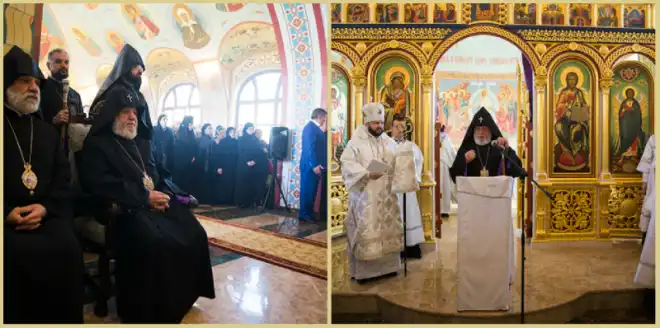 Ամենայն Հայոց Կաթողիկոսը ներկայ գտնուեցաւ Երեւանի մէջ ռուսական եկեղեցւոյ օծման արարողութեան