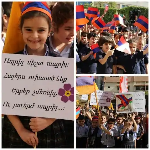 Ցեղասպանութեան  101-րդ Տարելիցի  նշում Հայ Կաթողիկէ Մեսրոպեան    Վարժարանէն  ներս