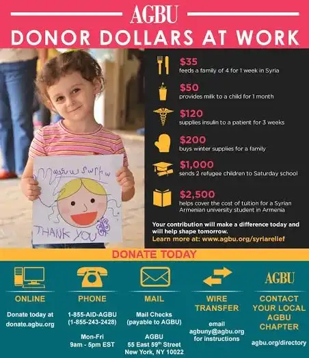 AGBU Community Worldwide Comes Together for Syrian Relief