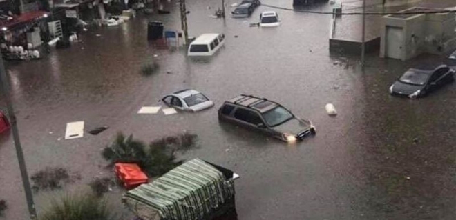 Լիբանանեան տարբեր շրջաններ յորդառատ անձրեւներու պատճառով  ողողուեցան