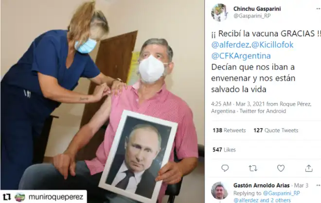 Պատուաստ եւ.. Փութին. Այս իրավիճակն է Արժանթինի մէջ