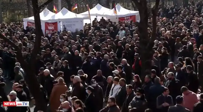 Ընթացք առաւ ընդդիմութեան հանրահաւաքը՝ Բաղրամեան պողոտայի վրայ