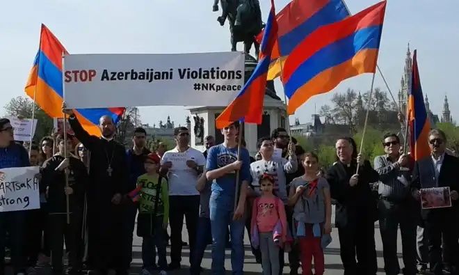 Վիենայի Մէջ Արցախի Զօրակցութեան Ցոյց