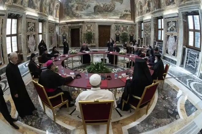 Pope Francis holds meeting with His Holiness Aram I, other Christian leaders of Lebanon